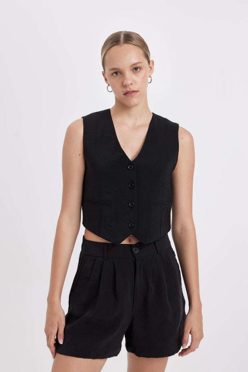 DeFacto Black Woman Regular Fit Normal Waist Short Leg Modal Shorts Casual - Image 4